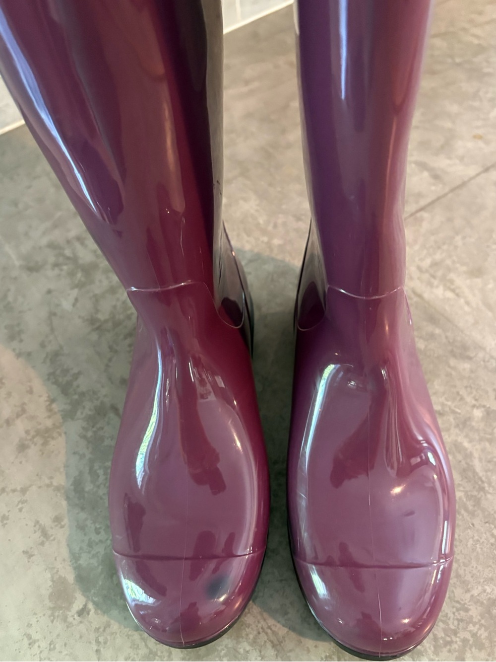 UGG Women's Glossy Plum Tall Rain Boots - Picture 7 of 9